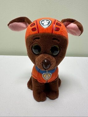 Paw Patrol Zuma Plush - Brown & Orange Helmeted Pup